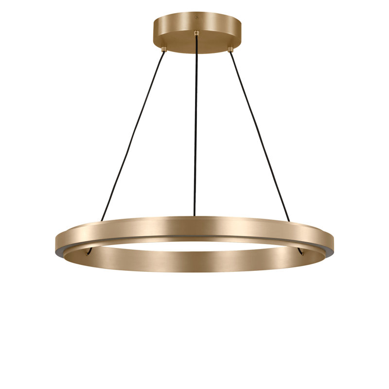 Lustre à DEL Aro, Laiton satiné, H 2 po x l 24 po x P 24 po