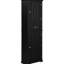 Grande armoire de rangement noire pour la salle de bain avec tiroir et tablette supérieure ouverte latérale