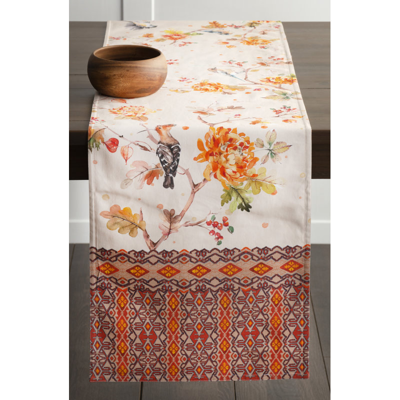 Maison d'Hermine Kelim - Prairie 100% Cotton Table Runner - Double Layer - 14.5" x 72", 72" x 14.5"