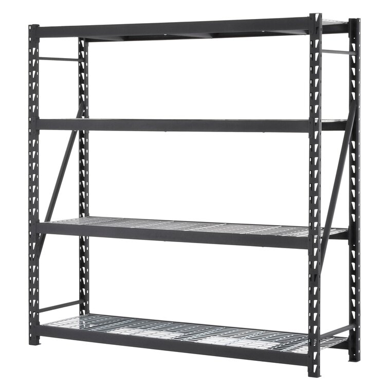 edsal Muscle Rack Steel Heavy Duty 4-Tier Utility (84-in W x 24-in D x  84-in H), Gray in the Freestanding Shelving Units department at