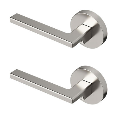  Levier de porte simple Dune à conception dissimulée moderne (pour placard, garde-manger ou couloir) - style minimaliste élégant en nickel brossé