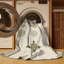 Tapis abstrait moderne et contemporain Merrionette St Patties beige lavable à la machine - reliure vert sauge-1768935372