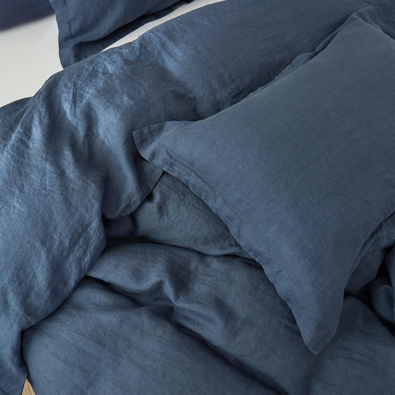 100% Linen Pillow Case Set Of 2, Pillow Covers With Overlap Closure, Luxury Breathable Pillowcases Suitable For All-Season