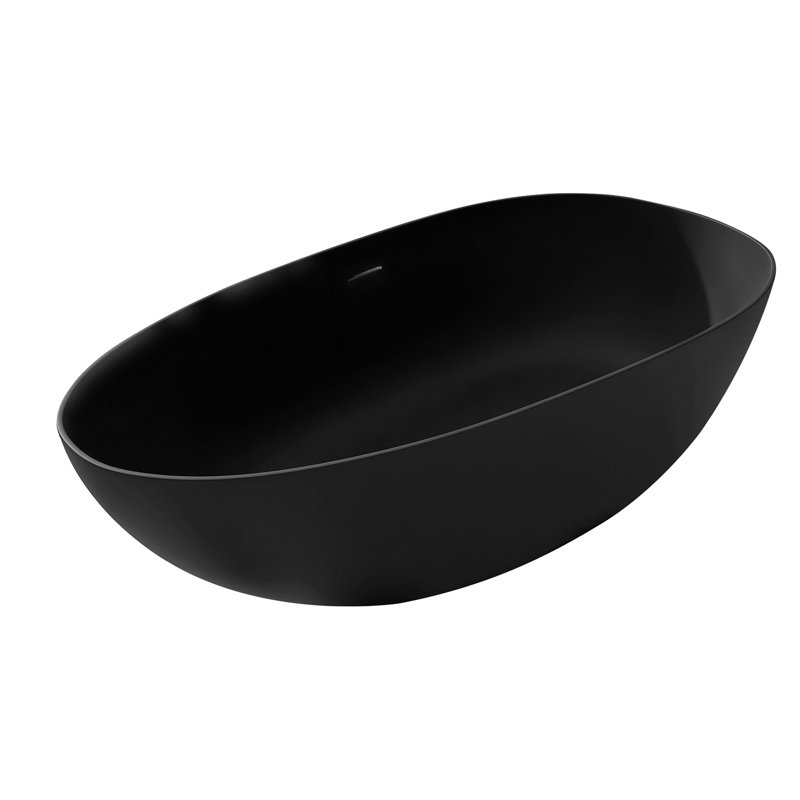Modern Noir 66.93'' x 33.46'' Freestanding Soaking Solid Surface Bathtub
