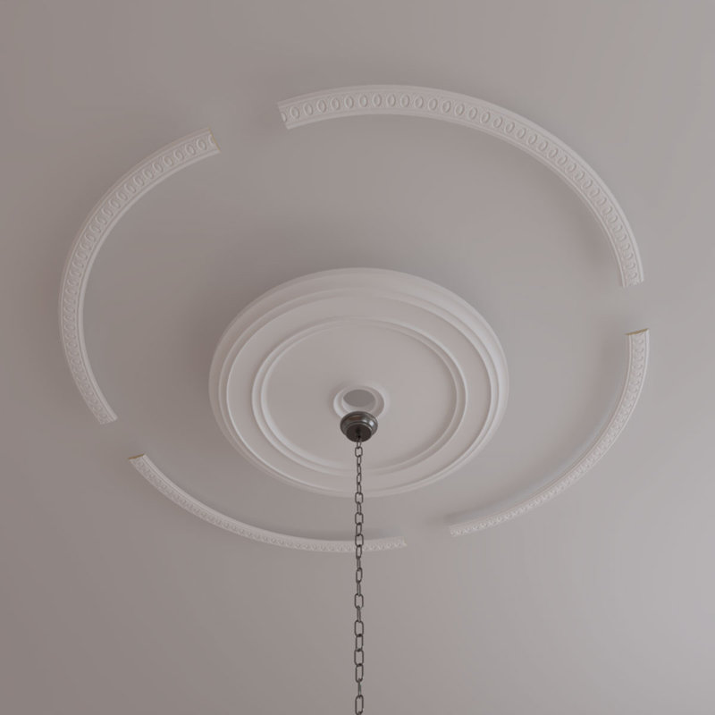 Ensemble d'anneaux de plafond Caputo, H 70 po x l 70 po x P 0,75 po, Simple (1/4 d'un cercle complet)