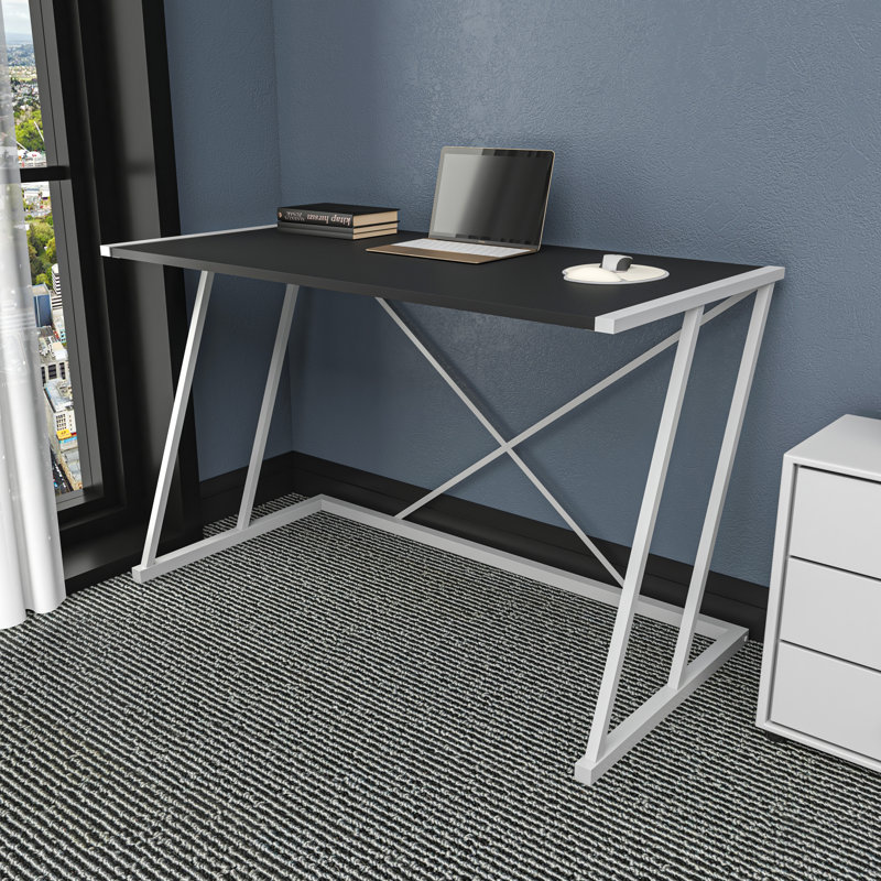 Lenes 120cm W Rectangular Desk, Black/White