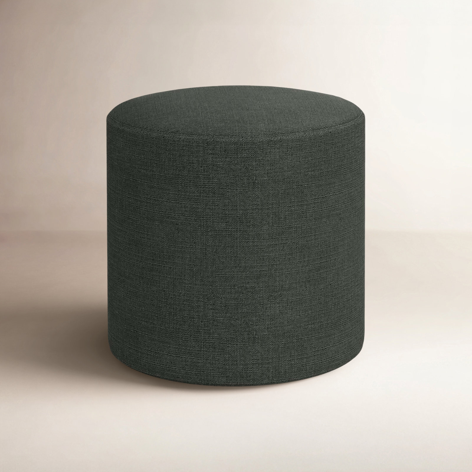 Orlando Upholstered Ottoman, Classic Black Linen