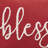 Sentiment Blessed 14" x 20" Embroidered Cotton Decorative Pillow