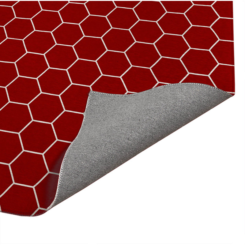 Tapis de cuisine Byrdhill, Rouge canneberge, Rectangulaire 2 pi x 3 pi