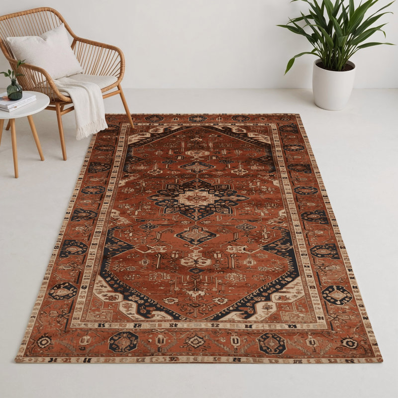 Turkish Brown Indoor and Outdoor Area Rug, Rectangle 5' x 7'