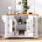 Kitchen Island with Drop Leaf, Power Outlet, 4 Door Shelves, Rolling Kitchen Cart with 4 Wheels and 6 Drawers for Kitchen, Dining Room-129598210