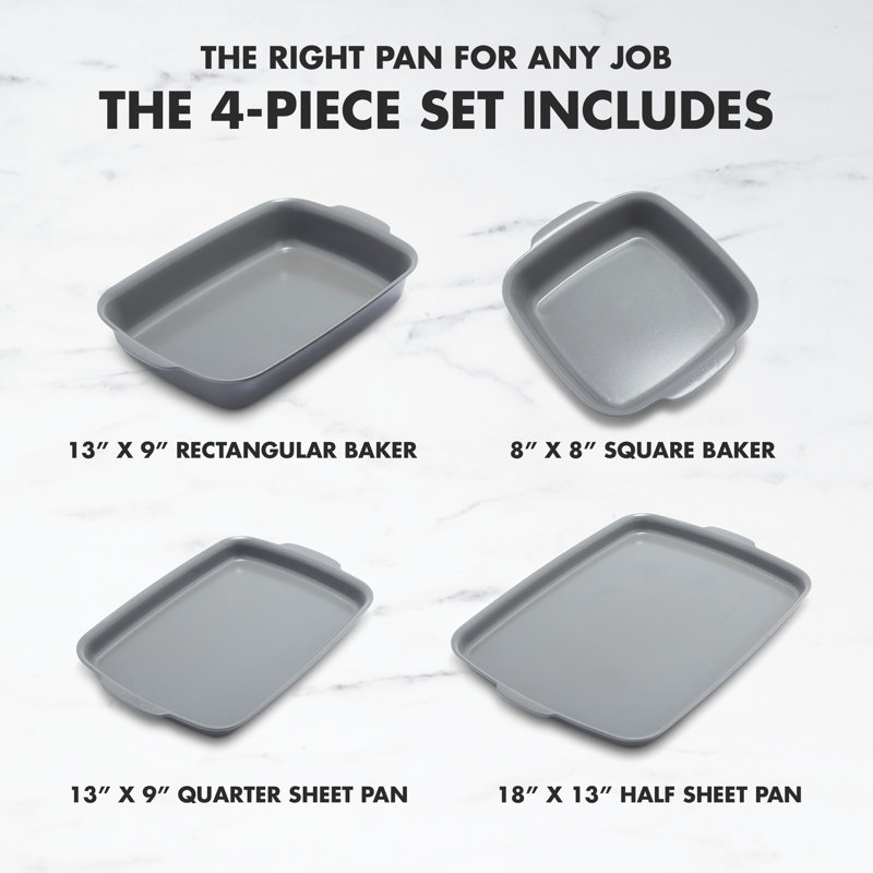 GreenPan Premiere Healthy Ceramic Nonstick 4-Piece Warp-Free Bakeware Set