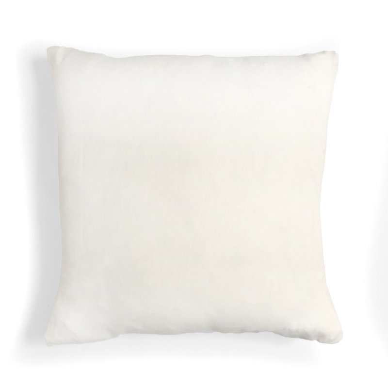Floral Linen Throw Pillow, White
