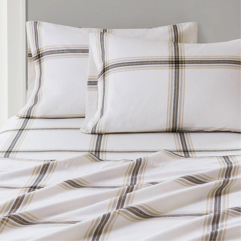 Ensemble de draps 3 pièces, Ensemble de draps pour lit simple avec 1 taie d'or