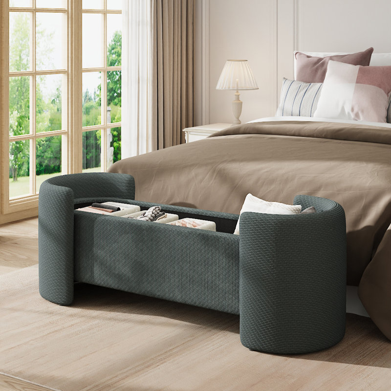 Caillier Linen Upholstered Storage Bench