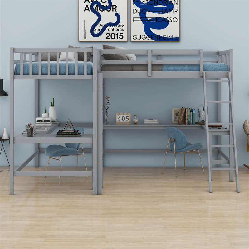 Lit mezzanine simple avec bureau intégré Jaseer par Harriet Bee