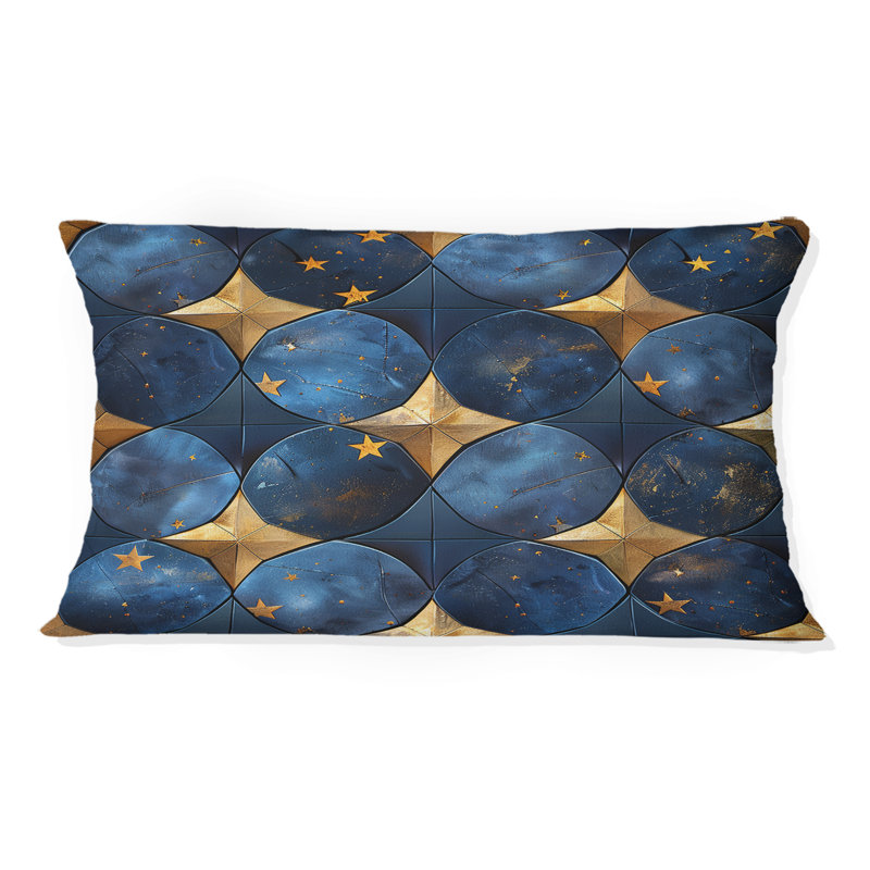 Coussin lombaire moderne Modern Star Dreams V - bleu et or