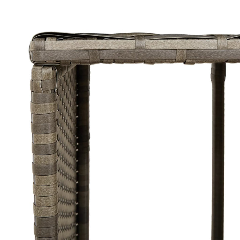 Contour de spa vidaXL en poly rotin gris et bois d'acacia massif, Gray