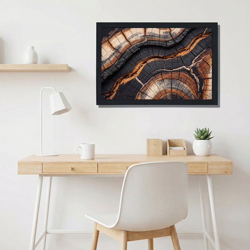 Art mural sur toile Charred Tree Rings, 12"H x 18"W