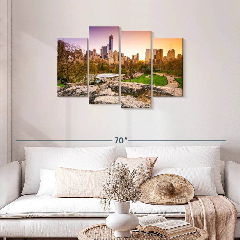 Vue sur la ville de Nicci, NY, H 27 po x l 43 po