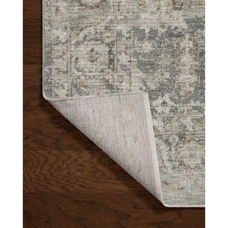 Amber Lewis x Loloi Honora Slate / Beige Area Rug, Square 1'6"