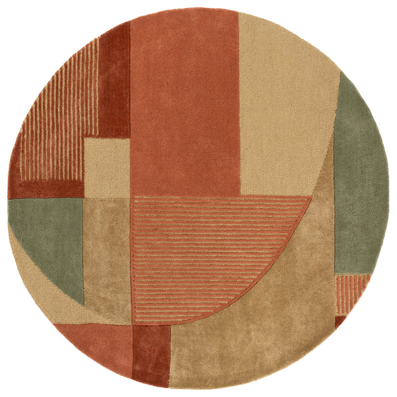 Fifth Avenue Hand Tufted Viscose,Wool, Cotton Geometric Indoor Rug, Round 6'