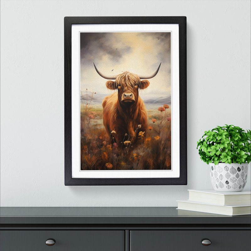 Highland Cow Romanticism No.2 - Framed Print