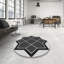 Tapis noir/blanc cassé tissé à la machine-740106615