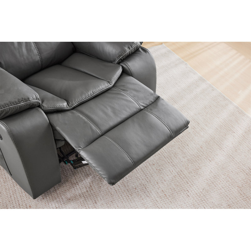 Fauteuil inclinable en cuir gris avec vibrations et chauffage