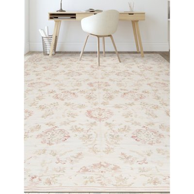 Tapis beige et beige noué à la main de haute qualité
