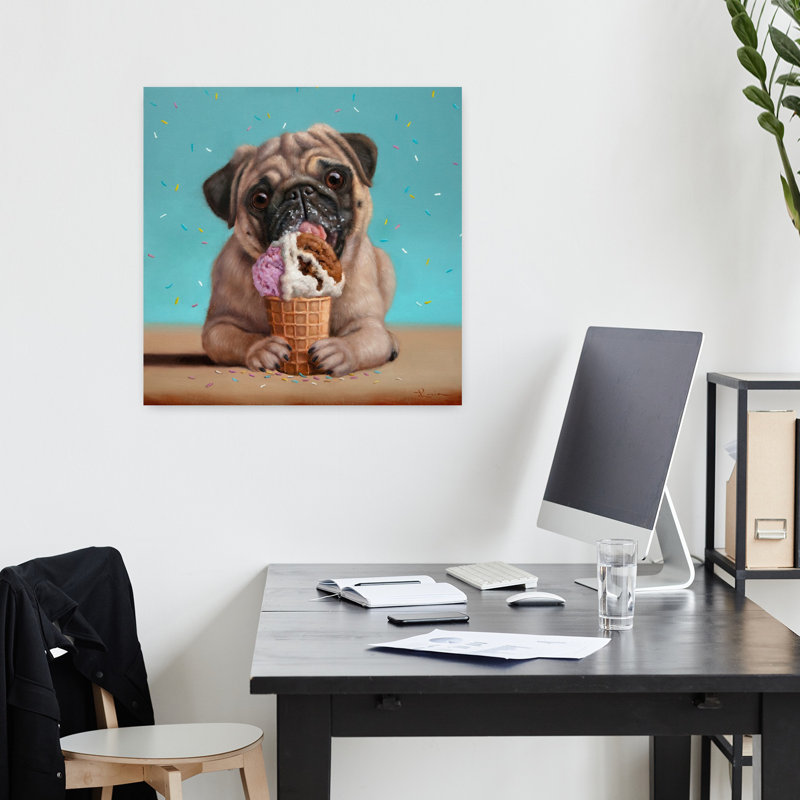 Art contemporain pour chien Neapawlitan, H 18 po x l 18 po