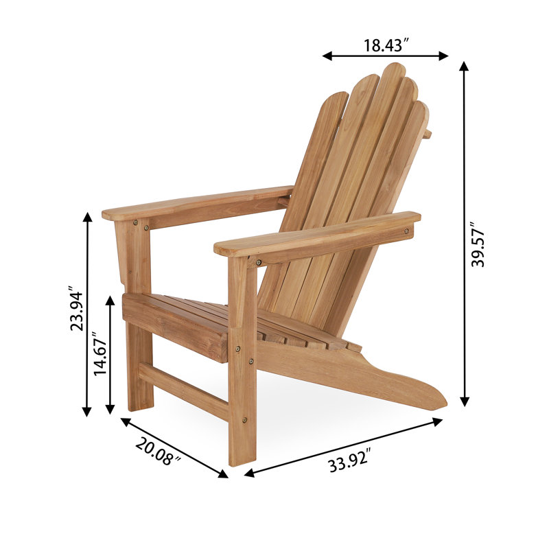Teak Adirondack Chair Set with Table 5PCS