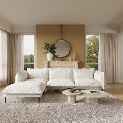 Canapé et chaise modulaire en velours réversible large de 111,02 po Traci, 4 pièces