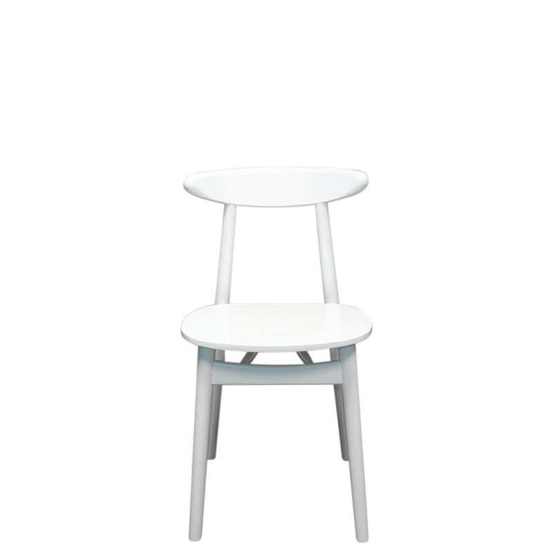 Acushnet 43cm H Solid Wood Ladder Back Stacking Side Chair, White