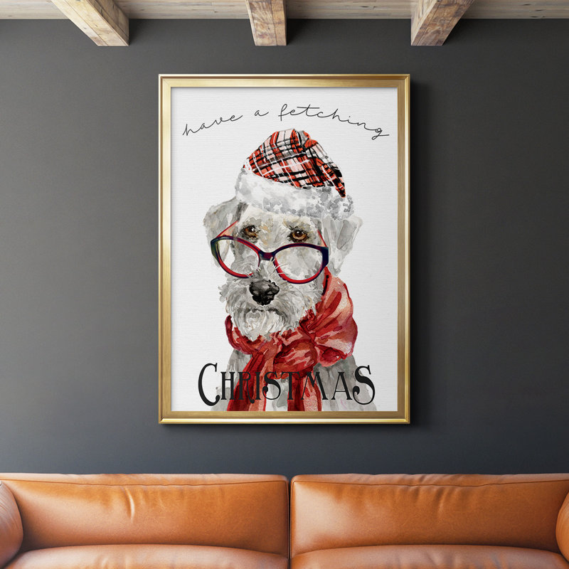 " Have A Fetching Christmas ", Gold, 30.5" H x 22.5" W x 1" D