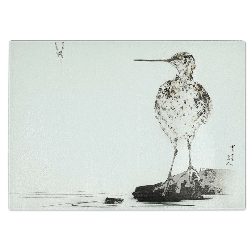 Tempered Glass Common Snipe Bird Chopping Board, 39 cm W x 28.5 cm L