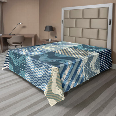 Ambesonne Top Flat Sheet Curving Art