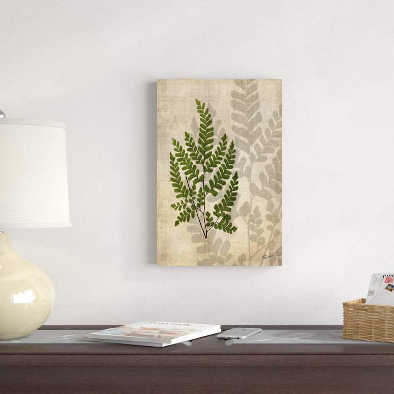 «British Ferns V», peinture sur toile, H 12 po x l 8 po