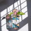 Vase suspendu en verre coloré pour plante, pot de fleurs mural pour fenêtre