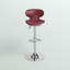 Tabouret de bar contemporain confortable en vinyle à hauteur réglable et dossier mi-haut avec base chromée Claudine-660761077