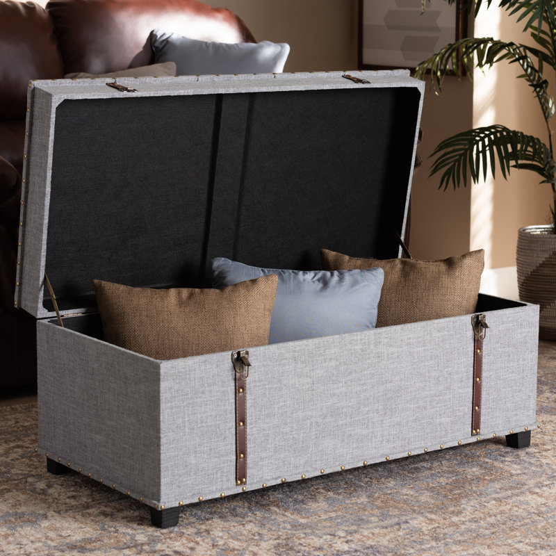 Repose-pieds avec rangement Belardo, Gris