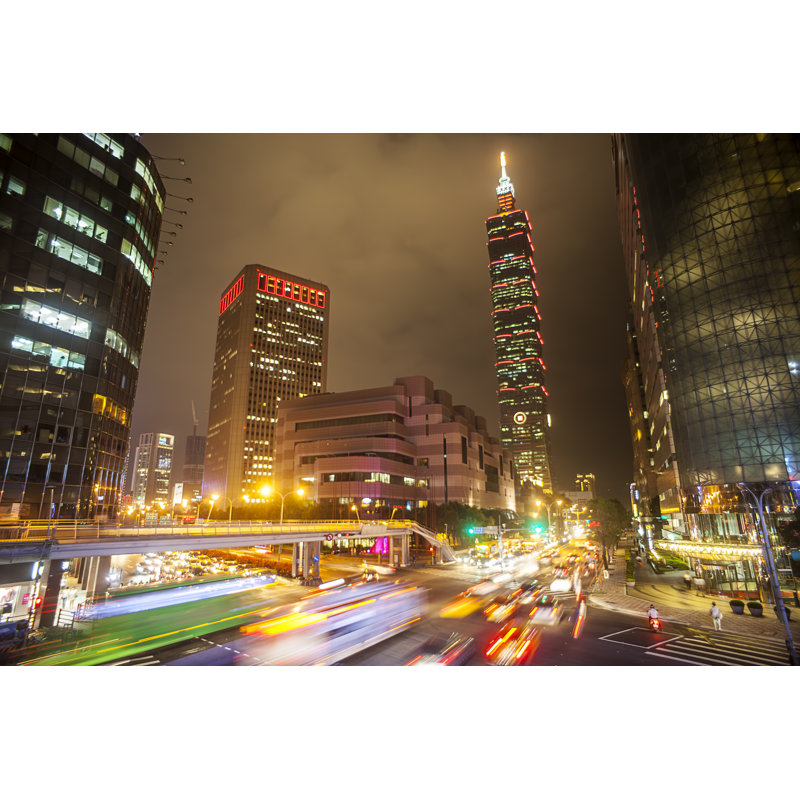 Portobello Night View Of Taipei by Nicholashan - Wrapped Canvas Print, 81cm H x 122cm W x 3.8cm D