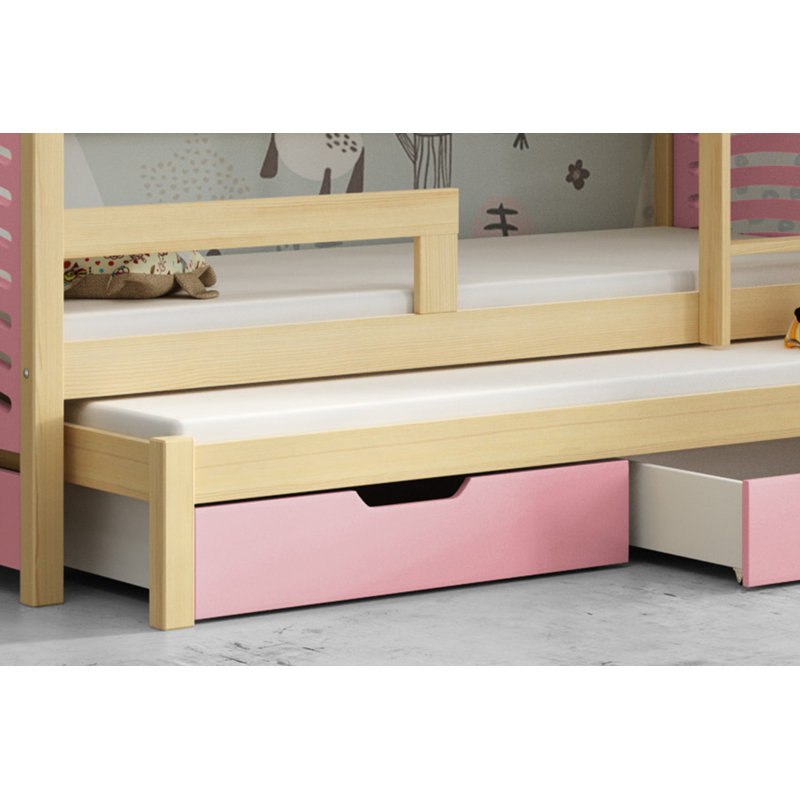 Hiarni Kids Bunk Bed and Mattress by Harriet Bee, Pink
