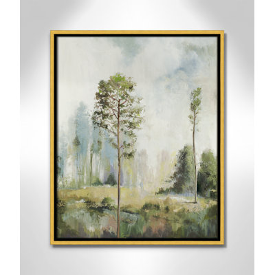 Teton Tall Green Trees I by Teton Pearce - Floater Frame Print on Canvas