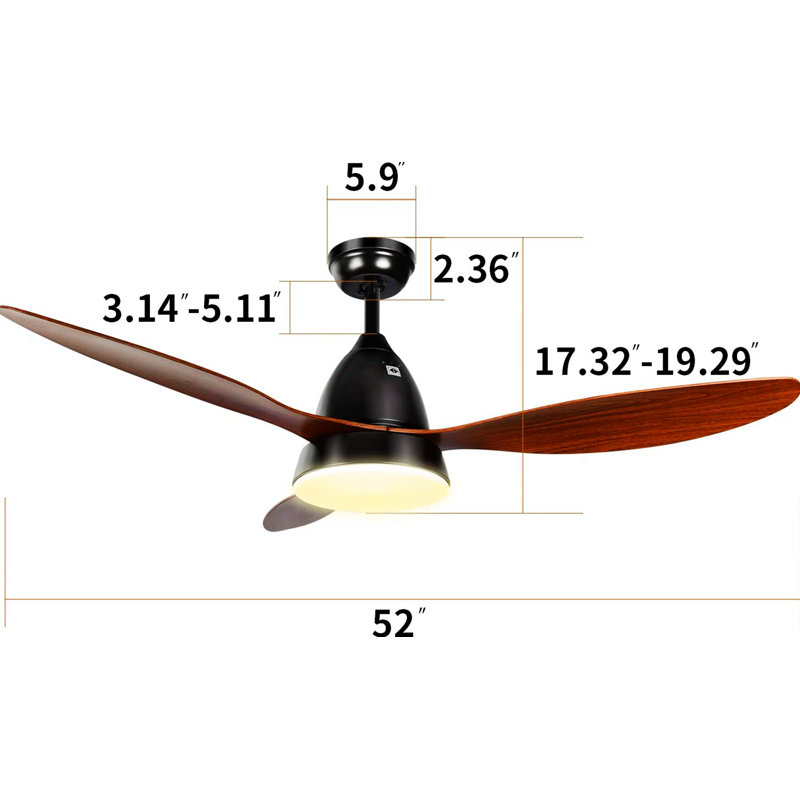 22.96'' Ceiling Fan with Light Kit