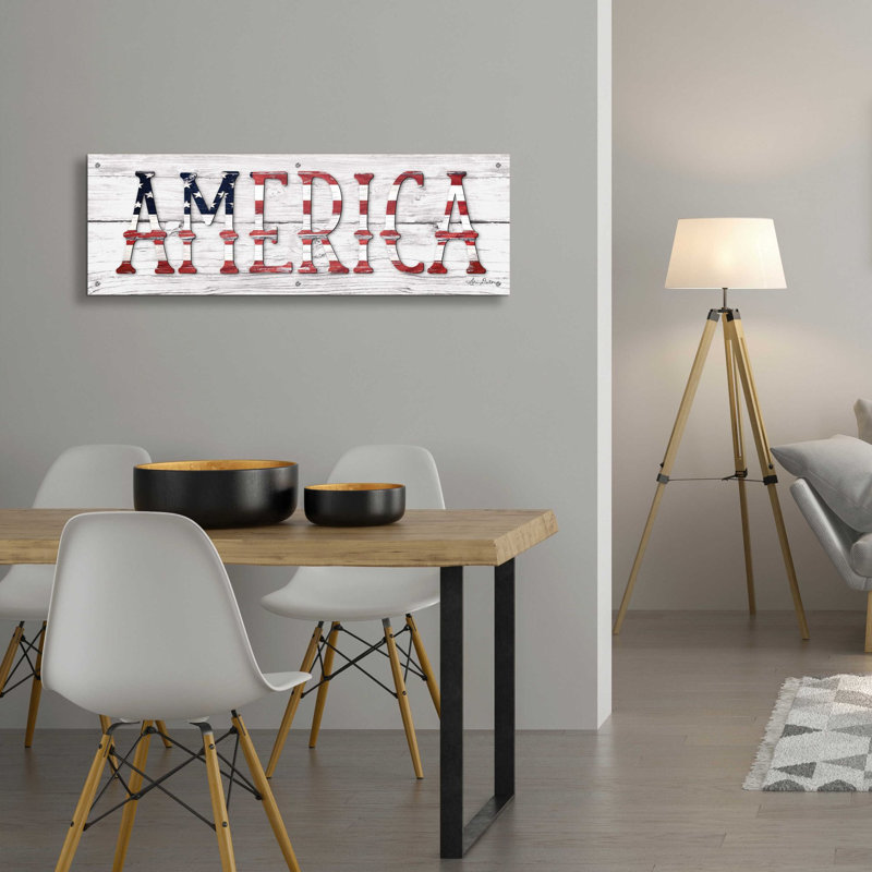 'America' by Lori Deiter Acrylic Glass Wall Art, 16" H x 48" W x 0.2" D