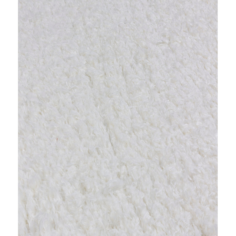 Tapis blanc rectangulaire en polyester tissé à la machine Deeley, Rectangle 5 pi 3 po x 7 pi 7 po
