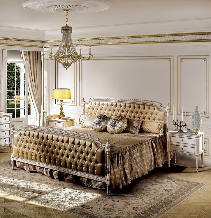 Louis XVI King Upholstered Panel Headboard