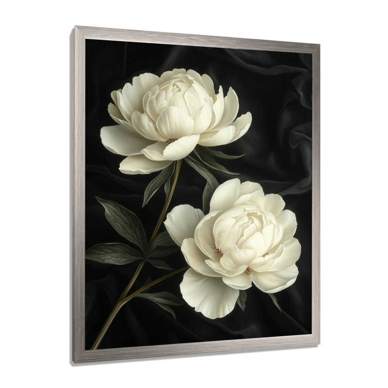 Barris - Floral Wall Art, Argent argent, H 32 po x l 24 po, Reproduction encadrée d'une seule photo