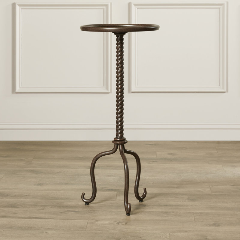 Cahill 12 in. W Metal Pedestal Base Side Table, Bronze